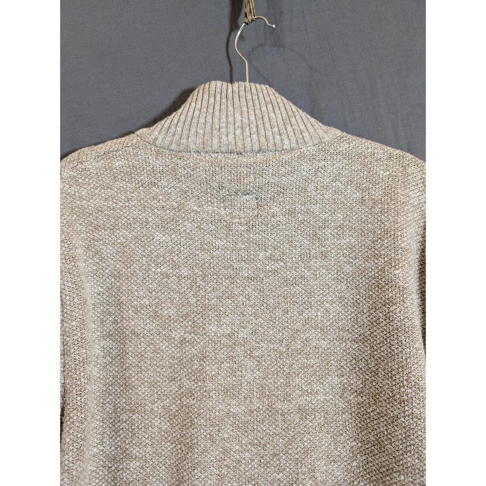 Buffalo David Bitton Cable Knit‎ Sweater Zip Up Men XL Tan